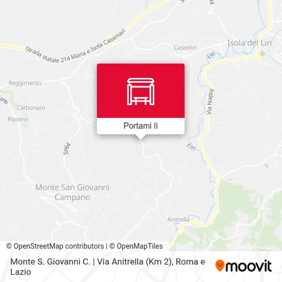 Mappa Monte S. Giovanni C. | Via Anitrella (Km 2)
