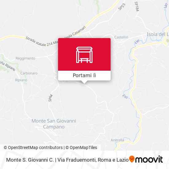 Mappa Monte S. Giovanni C. | Via Fraduemonti