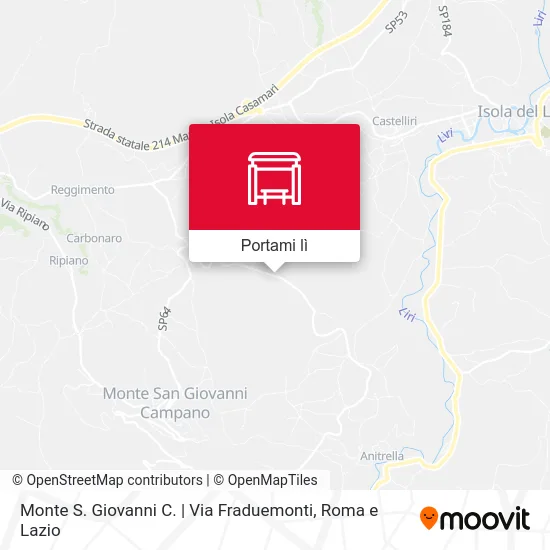 Mappa Monte S. Giovanni C. | Via Fraduemonti
