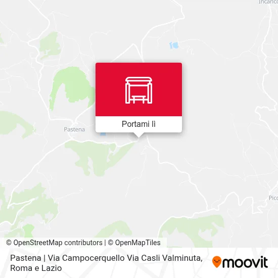 Mappa Pastena | Via Campocerquello Via Casli Valminuta
