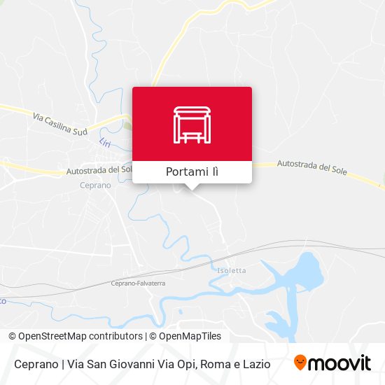 Mappa Ceprano | Via San Giovanni Via Opi