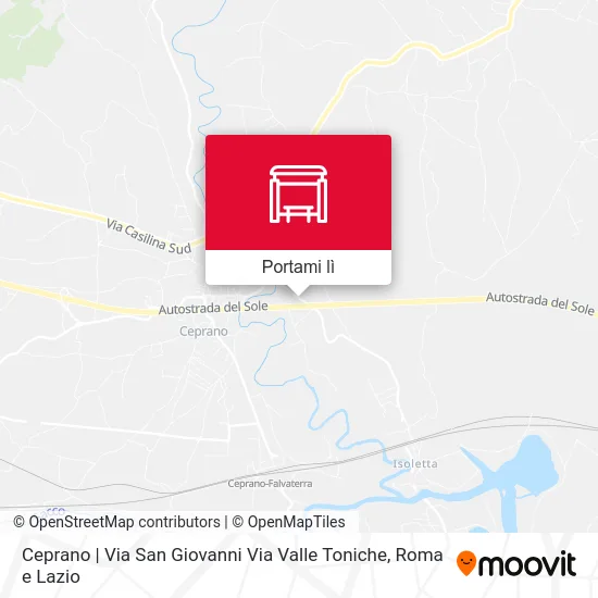Mappa Ceprano | Via San Giovanni Via Valle Toniche