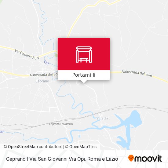 Mappa Ceprano | Via San Giovanni Via Opi