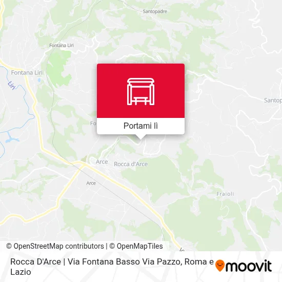 Mappa Rocca D'Arce | Via Fontana Basso Via Pazzo
