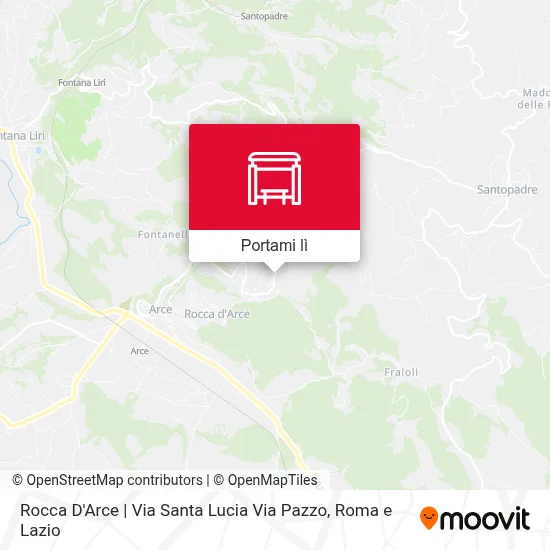 Mappa Rocca D'Arce | Via Santa Lucia Via Pazzo