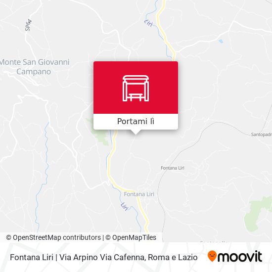 Mappa Fontana Liri | Via Arpino Via Cafenna