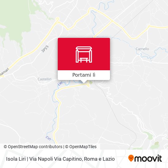 Mappa Isola Liri | Via Napoli Via Capitino