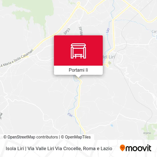 Mappa Isola Liri | Via Valle Liri Via Crocelle