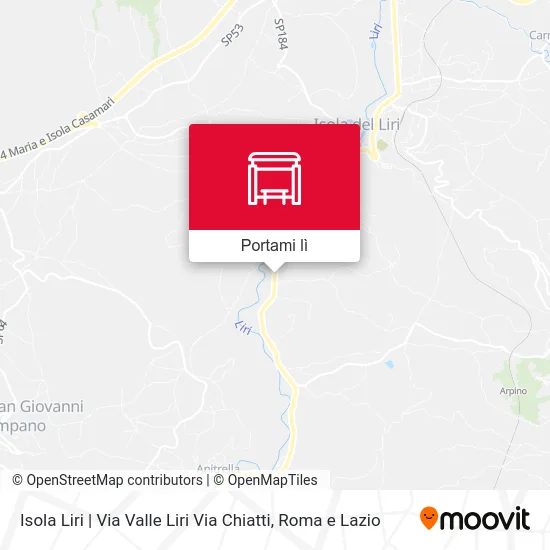 Mappa Isola Liri | Via Valle Liri Via Chiatti