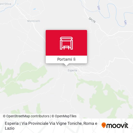 Mappa Esperia | Via Provinciale Via Vigne Toniche