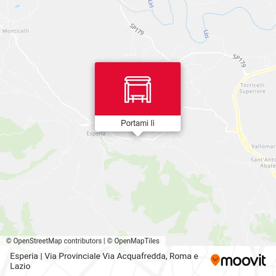 Mappa Esperia | Via Provinciale Via Acquafredda