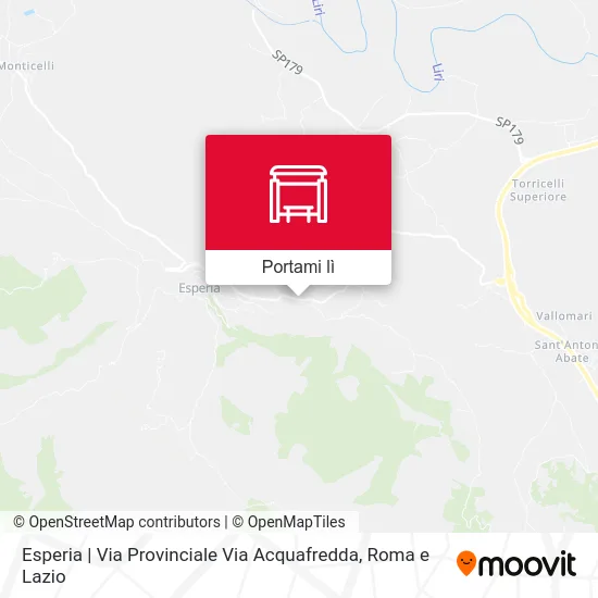 Mappa Esperia | Via Provinciale Via Acquafredda
