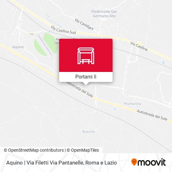 Mappa Aquino | Via Filetti Via Pantanelle