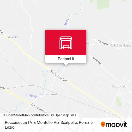 Mappa Roccasecca | Via Montello Via Scalpello