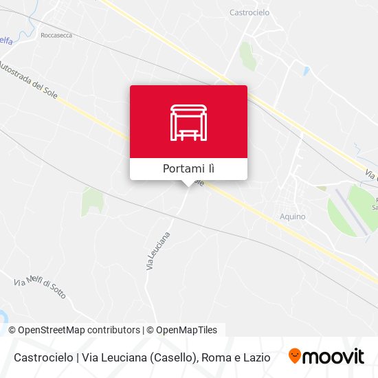Mappa Castrocielo | Via Leuciana (Casello)