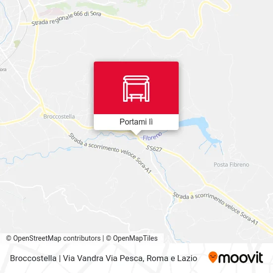 Mappa Broccostella | Via Vandra Via Pesca