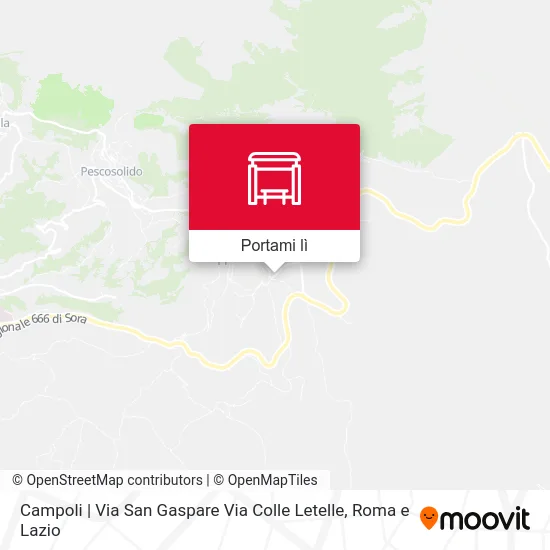 Mappa Campoli | Via San Gaspare Via Colle Letelle