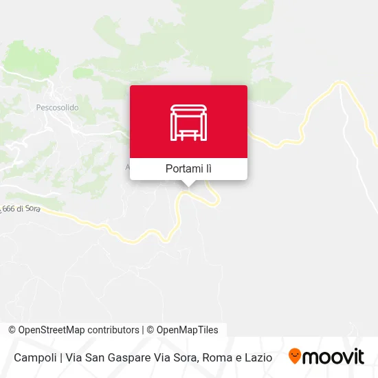 Mappa Campoli | Via San Gaspare Via Sora