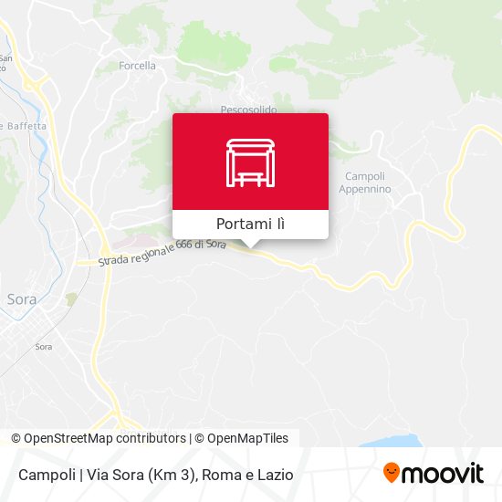 Mappa Campoli | Via Sora (Km 3)