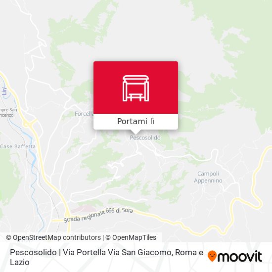 Mappa Pescosolido | Via Portella Via San Giacomo
