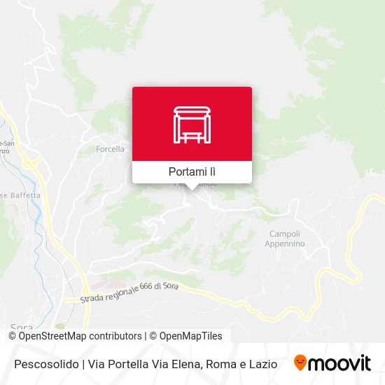 Mappa Pescosolido | Via Portella Via Elena