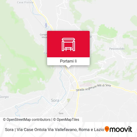 Mappa Sora | Via Case Ontola Via Vallefavano