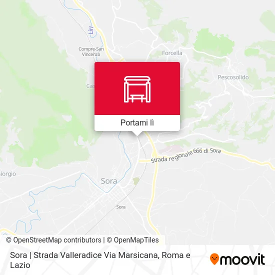 Mappa Sora | Strada Valleradice Via Marsicana