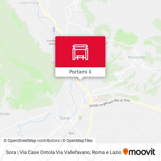 Mappa Sora | Via Case Ontola Via Vallefavano