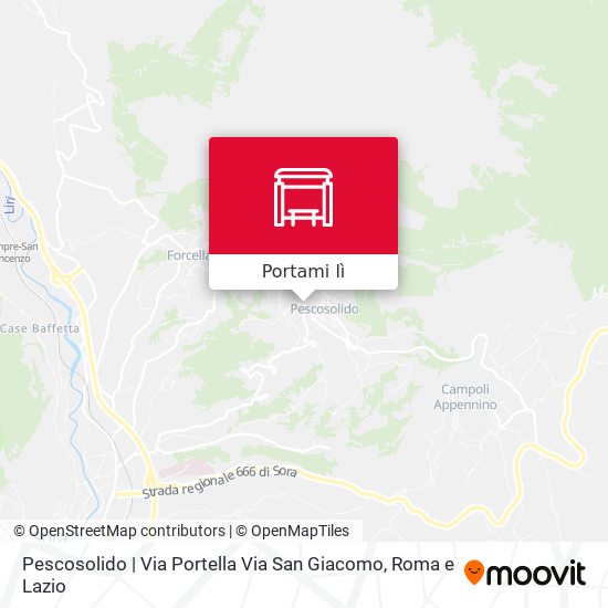 Mappa Pescosolido | Via Portella Via San Giacomo