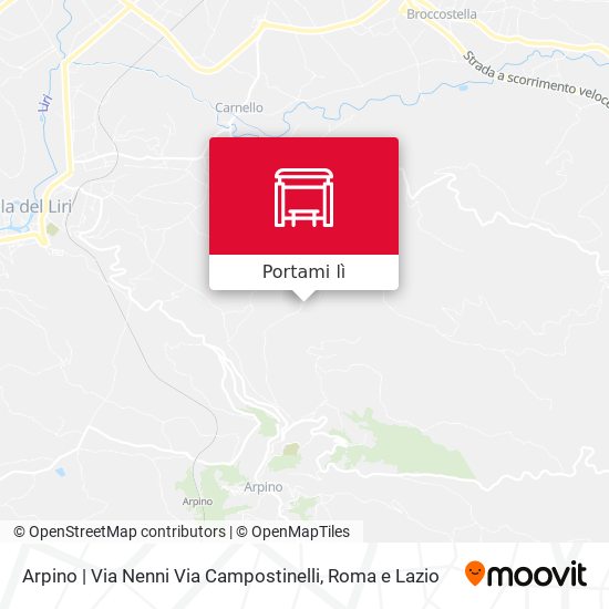 Mappa Arpino | Via Nenni Via Campostinelli
