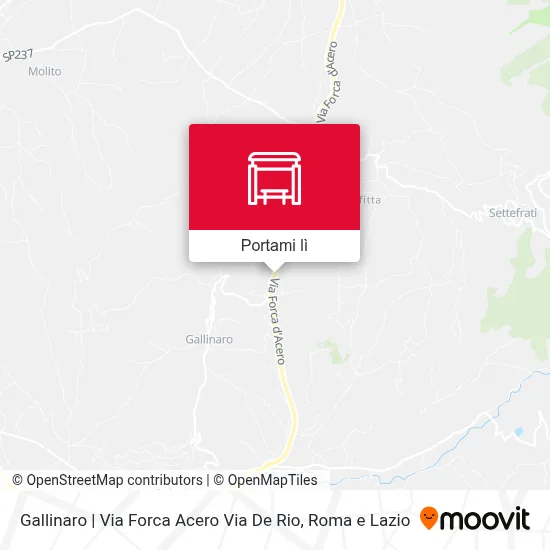 Mappa Gallinaro | Via Forca Acero Via De Rio