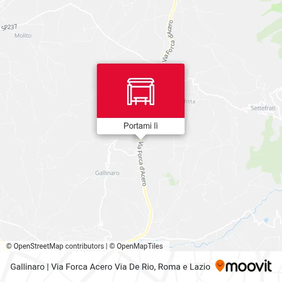Mappa Gallinaro | Via Forca Acero Via De Rio