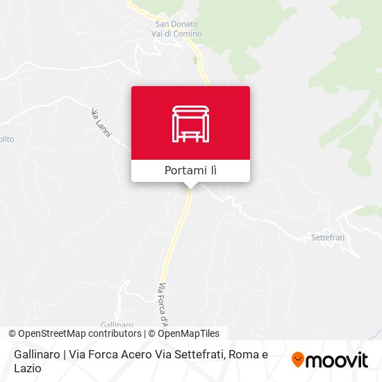 Mappa Gallinaro | Via Forca Acero Via Settefrati