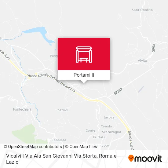 Mappa Vicalvi | Via Aia San Giovanni Via Storta