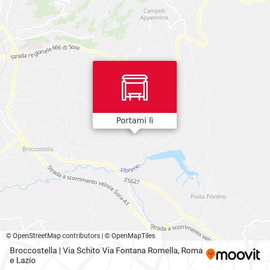 Mappa Broccostella | Via Schito Via Fontana Romella