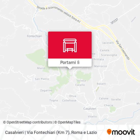 Mappa Casalvieri | Via Fontechiari (Km 7)