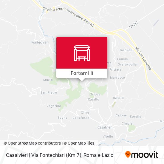 Mappa Casalvieri | Via Fontechiari (Km 7)