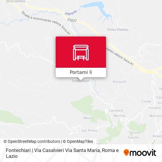 Mappa Fontechiari | Via Casalvieri Via Santa Maria