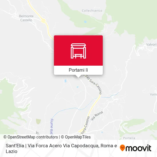 Mappa Sant'Elia | Via Forca Acero Via Capodacqua