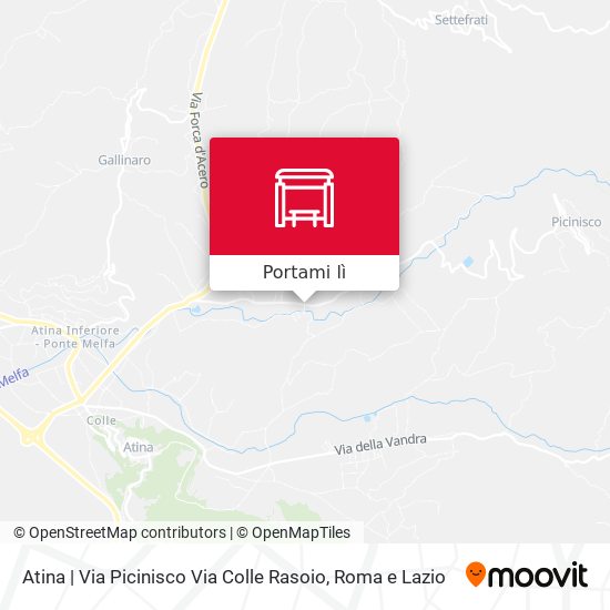 Mappa Atina | Via Picinisco Via Colle Rasoio