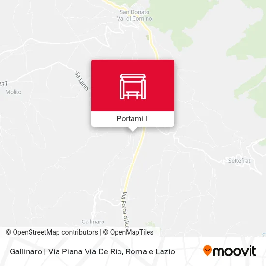 Mappa Gallinaro | Via Piana Via De Rio