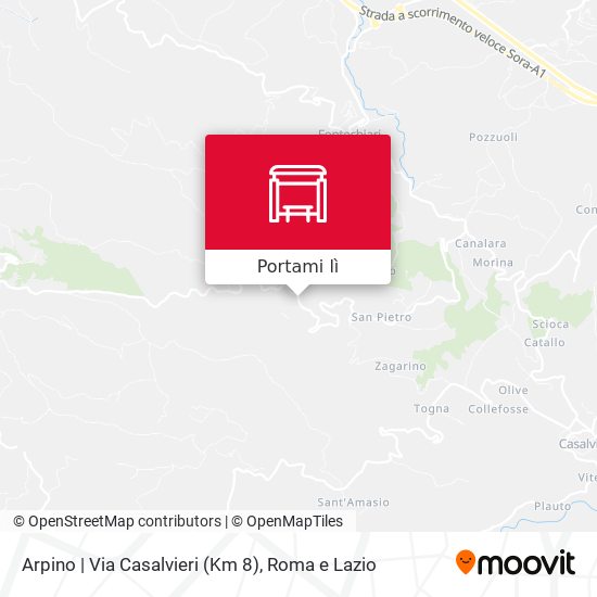 Mappa Arpino | Via Casalvieri (Km 8)