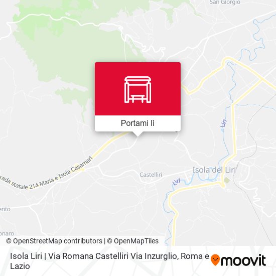 Mappa Isola Liri | Via Romana Castelliri Via Inzurglio
