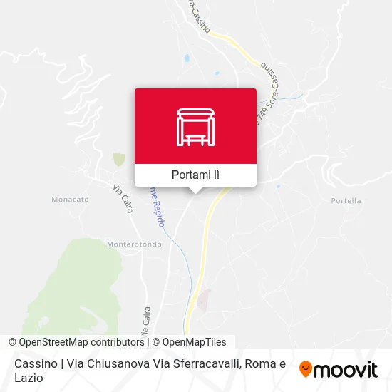 Mappa Cassino | Via Chiusanova Via Sferracavalli