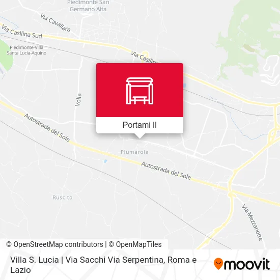Mappa Villa S. Lucia | Via Sacchi Via Serpentina