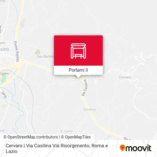 Mappa Cervaro | Via Casilina Via Risorgimento