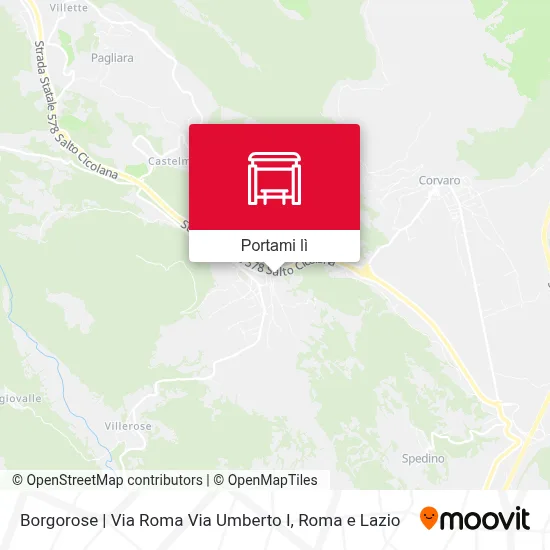 Mappa Borgorose | Via Roma Via Umberto I