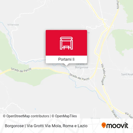 Mappa Borgorose | Via Grotti Via Mola