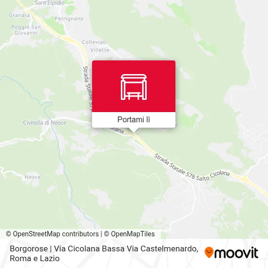 Mappa Borgorose | Via Cicolana Bassa Via Castelmenardo