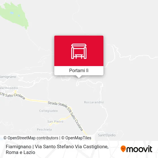 Mappa Fiamignano | Via Santo Stefano Via Castiglione